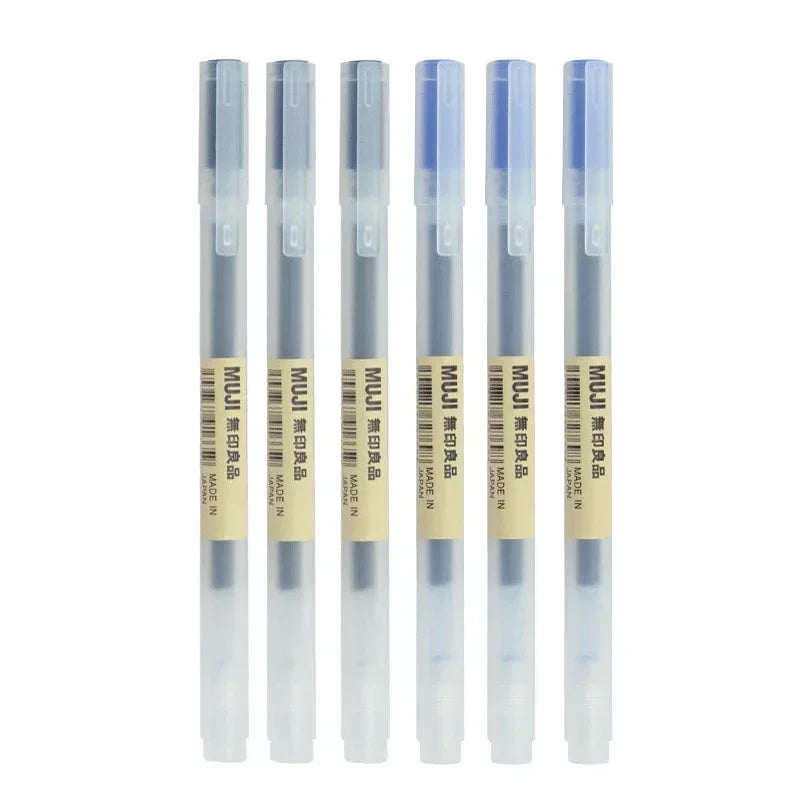 MUJI Gel Pen Set - 6/8PCS Fine Point Ink Pens 0.38mm/0.5mm Black Blue Red Office & School Stationery