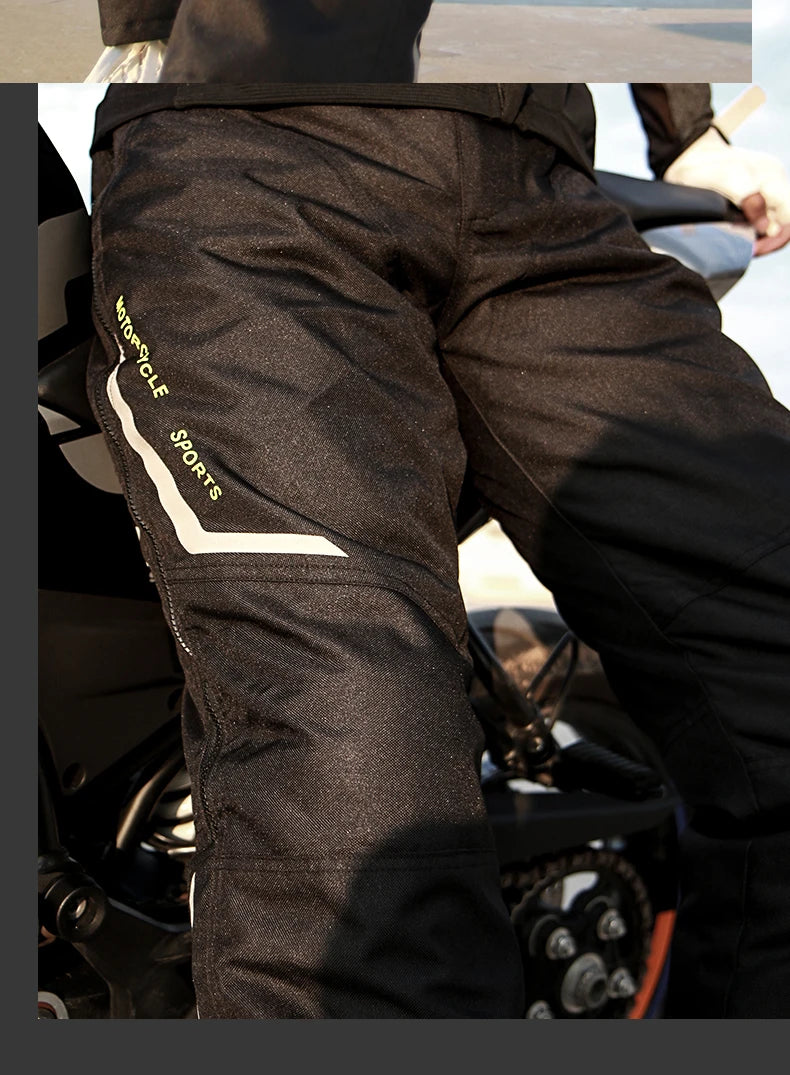 AMU Motorcycle Quick Take-Off Pants - Waterproof, Windproof, Thermal Protective Gear for Men & Women