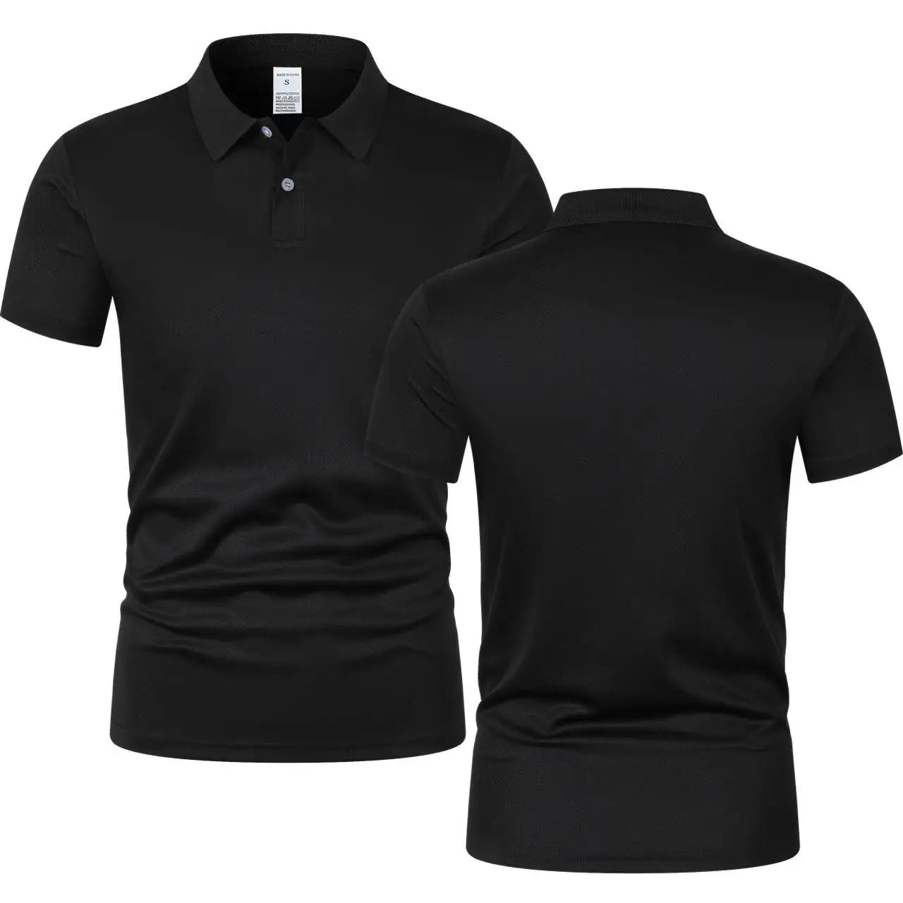 Men's Short Sleeve Polo Shirt - Solid Color Breathable Casual Oversized Summer Splice Top