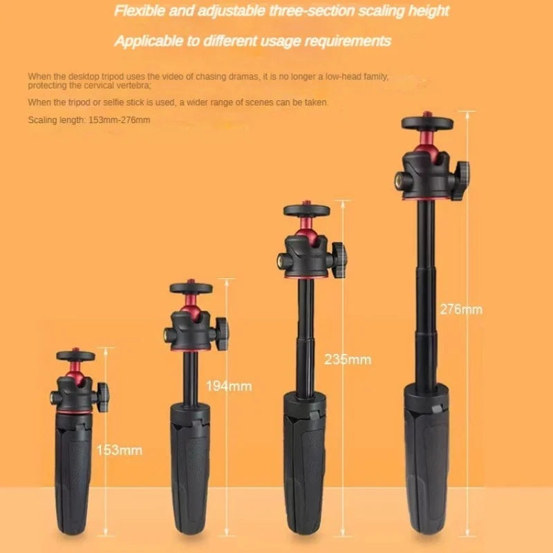 Mini Desktop Selfie Stick Tripod - Handheld Camera Stand, Portable Retractable Vlog & Phone Mount