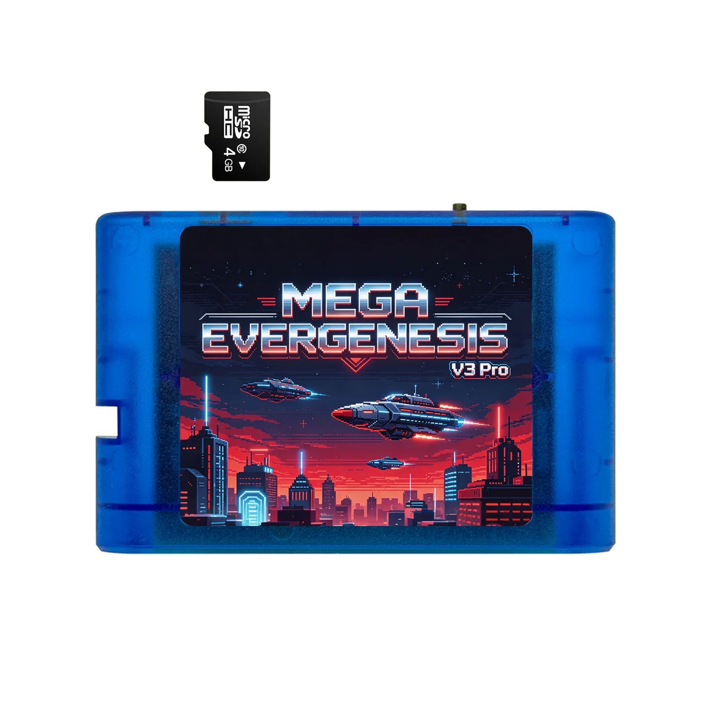 Mega EverDrive V3 Pro Game Cartridge - 3000-in-1 Flash Card for Sega Genesis Mega Drive with 4GB TF Card
