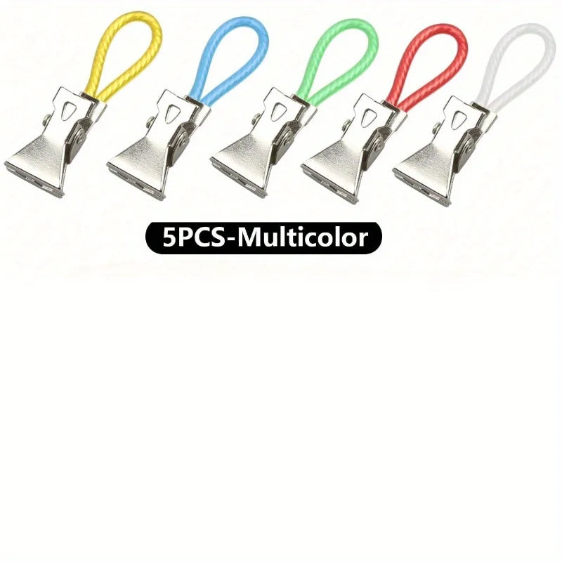 Towel Hanging Clips - 5/10PCS Colorful Metal Hooks for Kitchen & Bathroom Organization