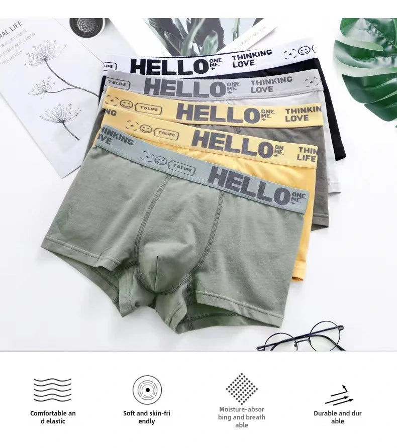 10PCS Men's Mid-Waist Boxers β Breathable, Lightweight Underwear Set in Multiple Colors