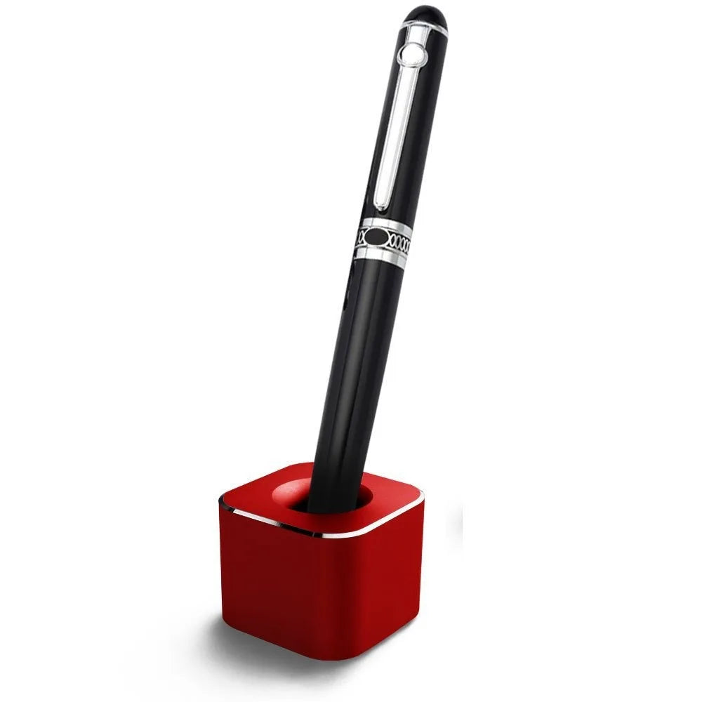 Creative Mini Aluminum Pen Holder – Non-Slip Square Pencil Storage Rack for Office Supplies