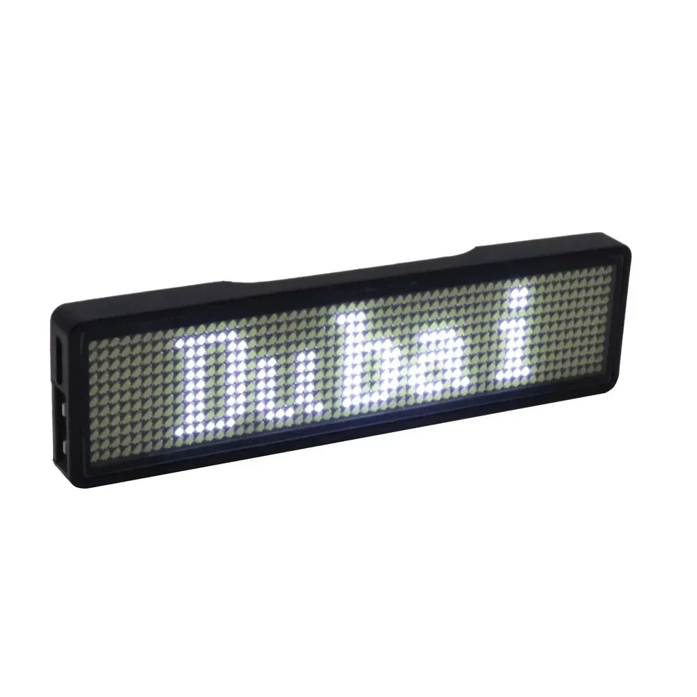 Rechargeable Bluetooth LED Badge – DIY Programmable Scrolling Message Board Mini Name Tag Display