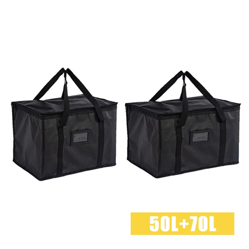 70L Large Capacity Insulated Cooler Bag – Thermal Foil Lunch & Food Storage Tote, Portable Zip Picnic & Camping Bag for Hot & Cold Retention