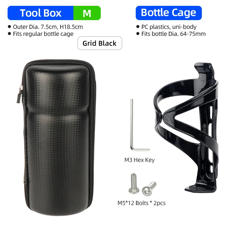 Deemount Bicycle Tool Storage Box – Bottle Cage Mount Case for Bike Repair Kits, Glasses & Keys