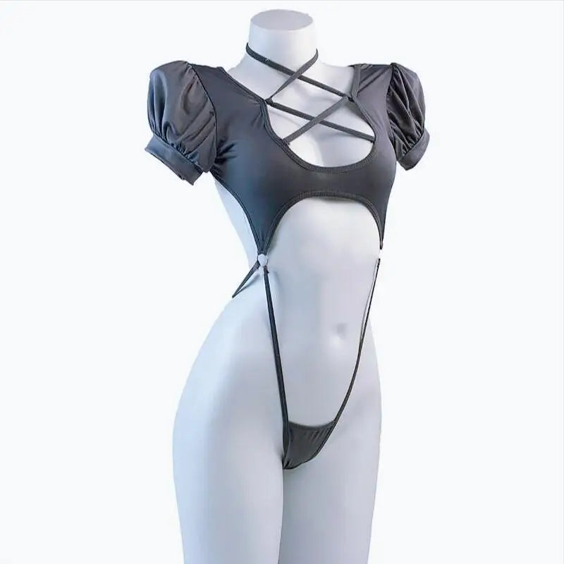 Backless Strappy Bandage Lingerie Set β One-Piece Bikini Costume for Women, Sexy Pajamas & Cosplay Uniform