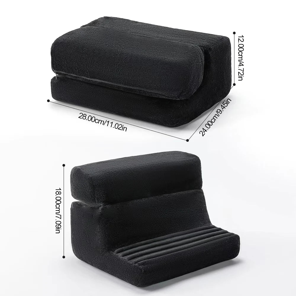Multi-Functional Tablet Pillow Stand β Foldable 4-Angle Mobile & Tablet Holder for Comfortable Reading & Watching