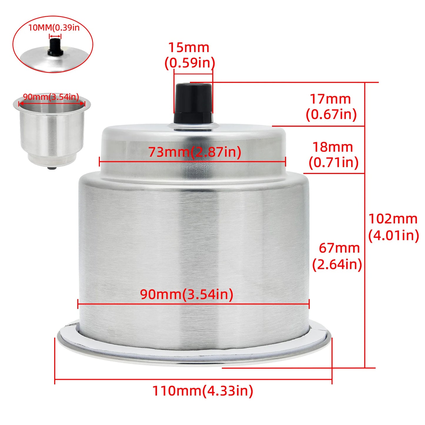 Stainless Steel Boat & RV Drink Holder – Water Cup Bottle Bracket for Marine, Camper & Boating Accessories