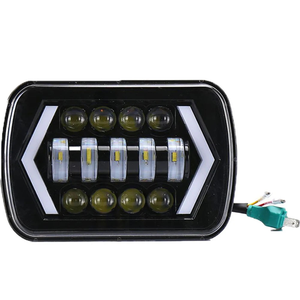 7 Inch LED Headlights - Hi-Lo Beam Halo DRL 12V/24V with H4 Harness for Jeep Wrangler, Cherokee & Motorcycle