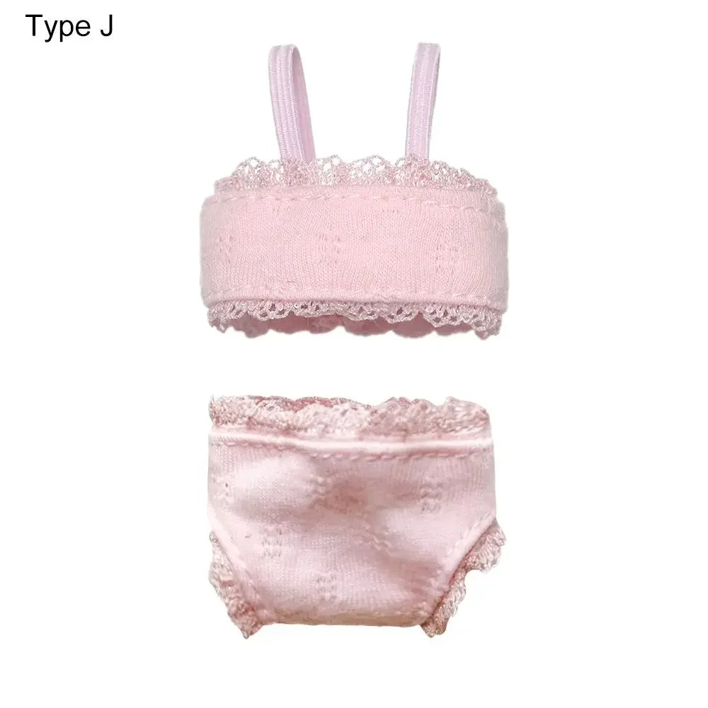 Soft Lace Underwear for 30cm Dolls – Bra & Briefs for Blythe 1/6 BJD Dolls, Dollhouse Kids Toy Clothing
