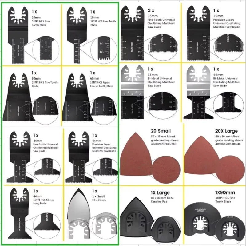 88/56Pcs Oscillating Saw Blades Set β Carbon Steel Multi-Tool Blades for Wood, Metal & Plastic Cutting, Heavy-Duty Universal Cutter Kit
