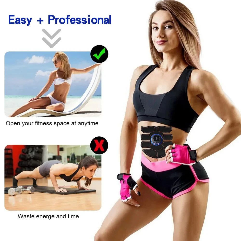 EMS ABS Muscle Stimulator - Electric Abdominal Muscle Toner and Fitness Training Massager