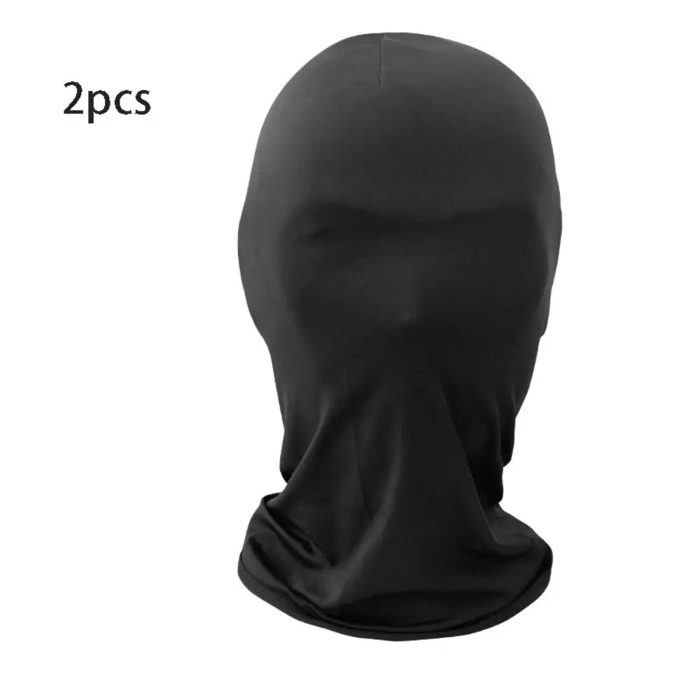 Black Cosplay Full Mask - Breathable Thin Hood Head Cover for Party & Festival Costume Accessories