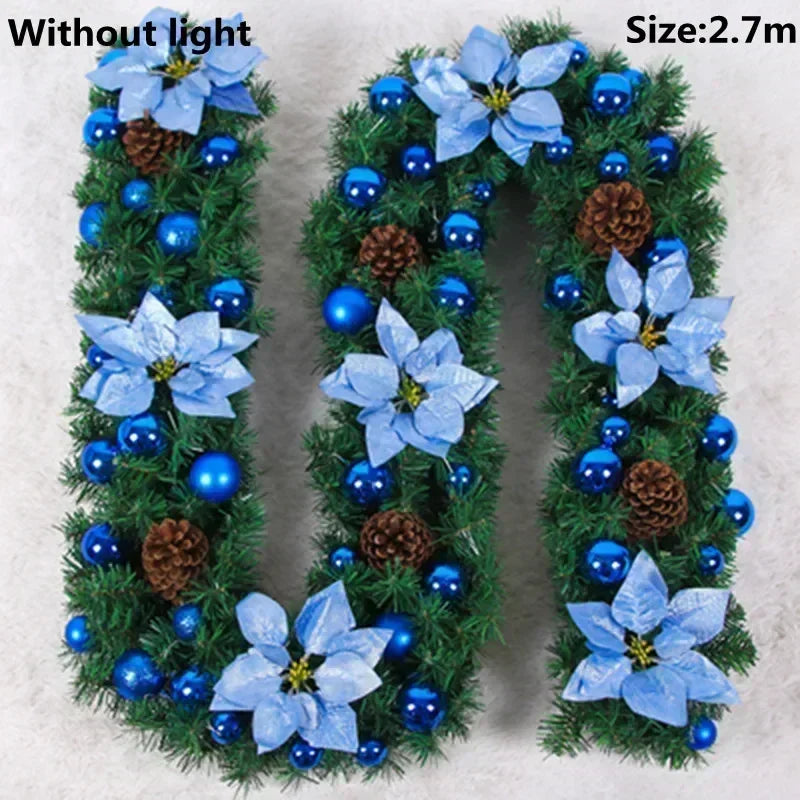 2.7M LED Rattan Christmas Garland β DIY Wreath for Stairs, Fireplace, Tree & Home Decoration