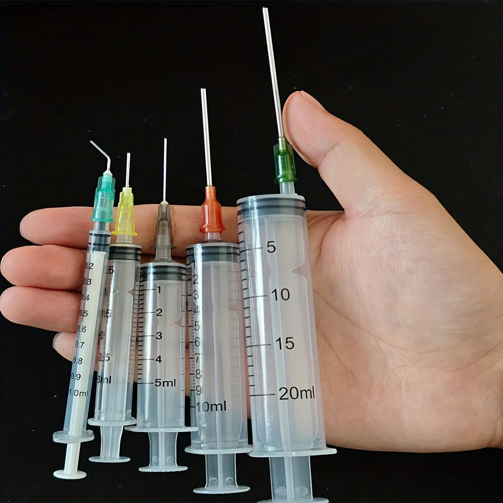 14PCS Syringe Set with Blunt Needles – 1ml to 60ml Plastic Syringes for Refilling, Measuring & Scientific Use Tools