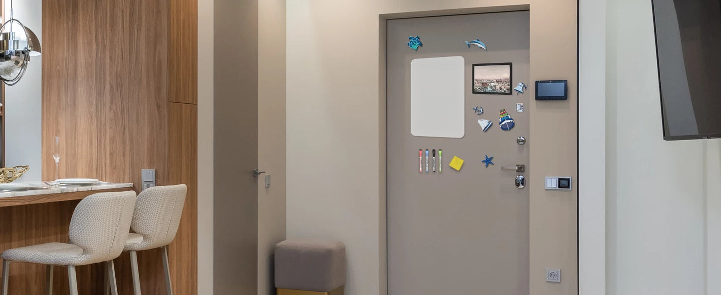 A2 Magnetic Dry Erase Whiteboard for Fridge β 23.6" x 16.5" Board with 8 Markers & Eraser