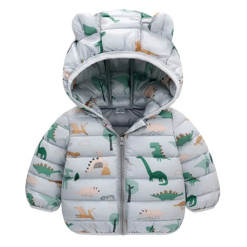 Baby Lightweight Hooded Down Jacket – Warm Zipper Coat for Boys & Girls (0-5 Years), Winter Outerwear Gift
