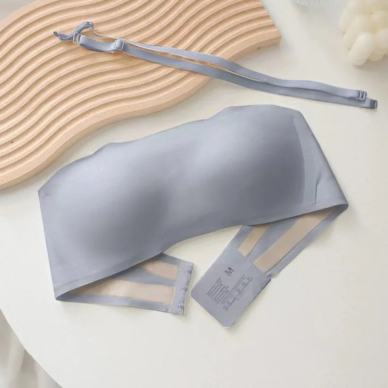 Women's Sexy Seamless Tube Top Bra β Invisible Strapless, Non-Slip Push-Up Wireless Bralette Lingerie