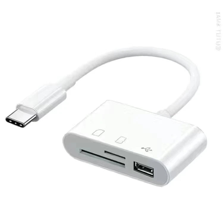 3-in-1 USB Type-C Card Reader - SD TF Memory Card Adapter OTG Converter for Huawei, Samsung, Xiaomi Phones & Tablets