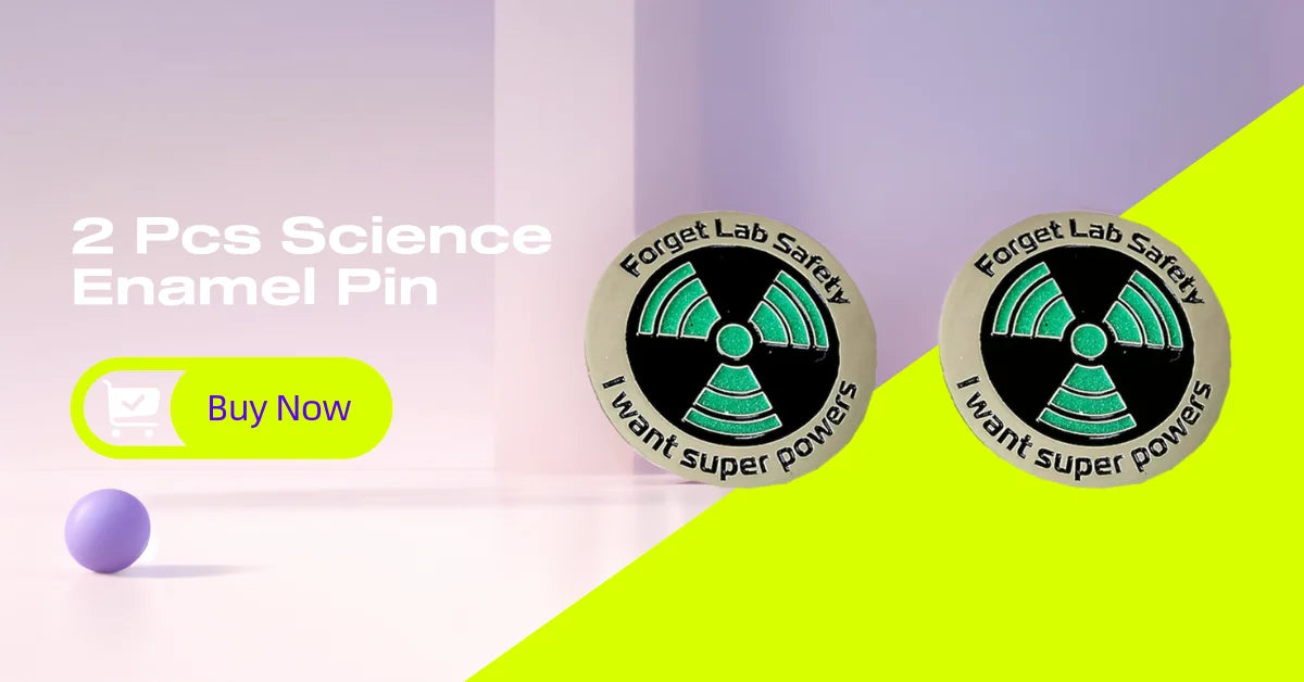 Science Enamel Pin — Glow-in-the-Dark Funny "Forget Lab Safety, I Want Superpowers" Lapel & Hat Pin