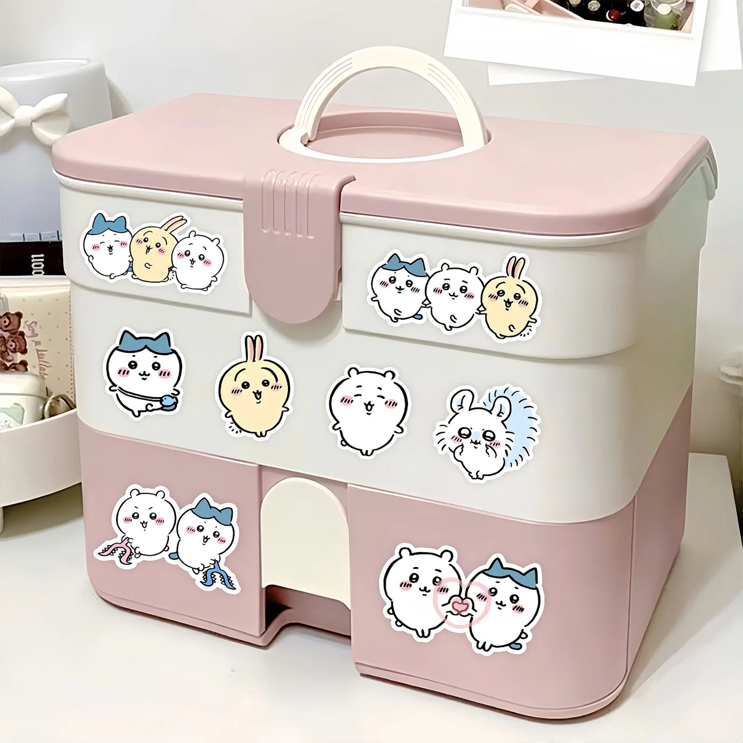 100PCS Kawaii Cartoon Sticker Pack - Cute Jiikawa Graffiti Decals for Laptop, Desk, Scrapbook & Stationery Decor