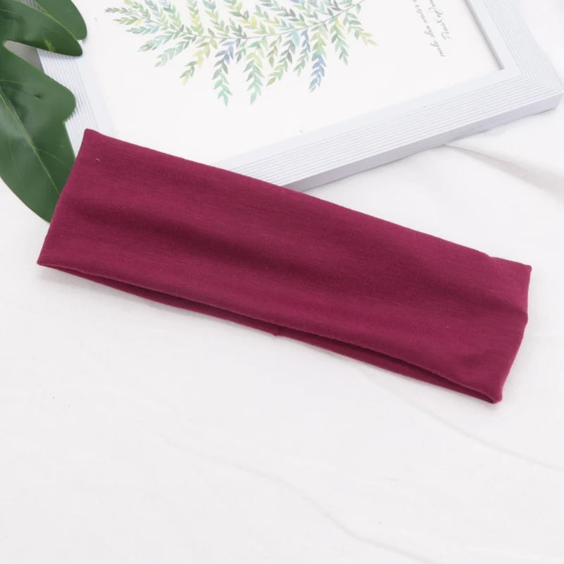 Elastic Cotton Fashion Headband – Unisex Stretch Hair Band for Yoga, Running, Fitness & Makeup Hair Accessories
