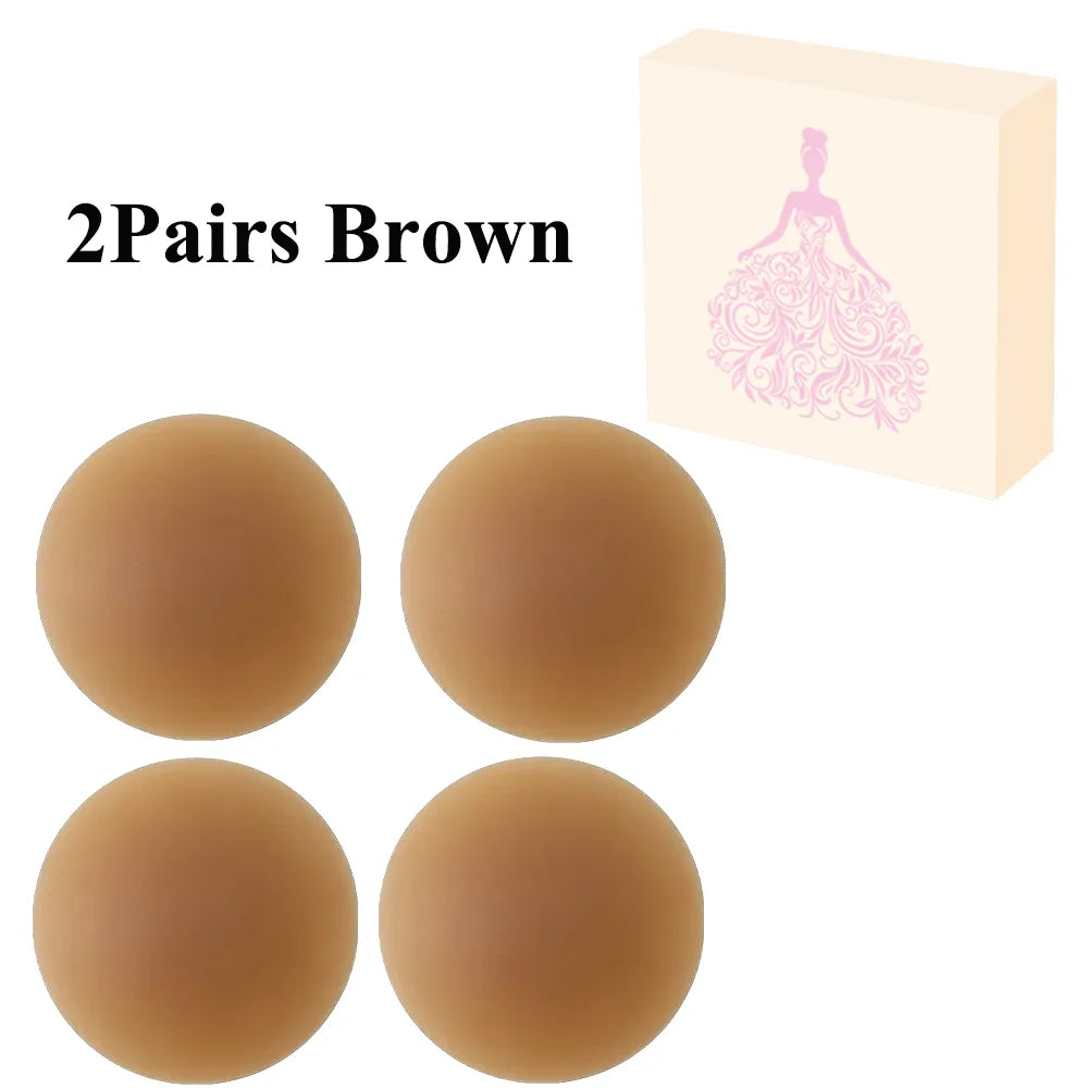 2 Pairs Ultra-Thin Silicone Nipple Covers β Reusable Adhesive Breast Pasties, Invisible Boob Protection Stickers