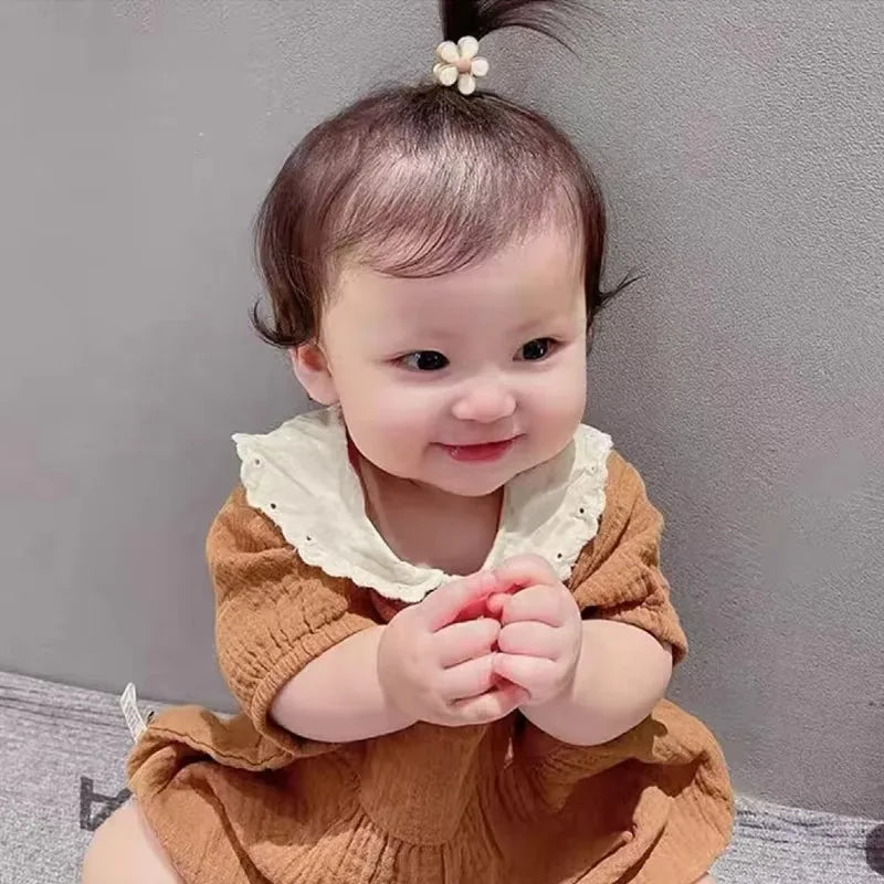 10Pcs Cartoon Bear and Bunny Hair Bands - Cute Elastic Hair Accessories for Baby Girls and Children