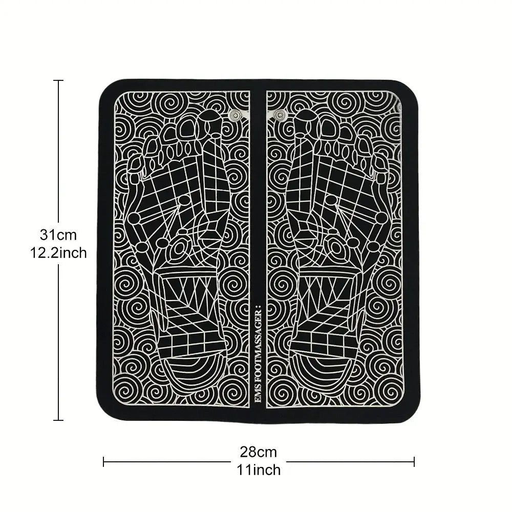 Foldable Electric EMS Foot Massager Pad with Remote Control - Muscle Stimulator and Foot Cushion for Men and Women