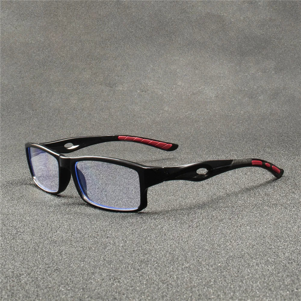 5PCS Sport Style Anti-Blue Light Reading Glasses – Rectangular Full Rim Non-Prescription Eyewear with PC Frame