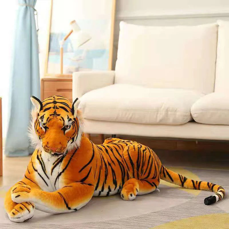 20-25cm Giant Realistic Tiger & Collie Dog Plush – Cute Forest Animal Pillow Toy Gift for Girls