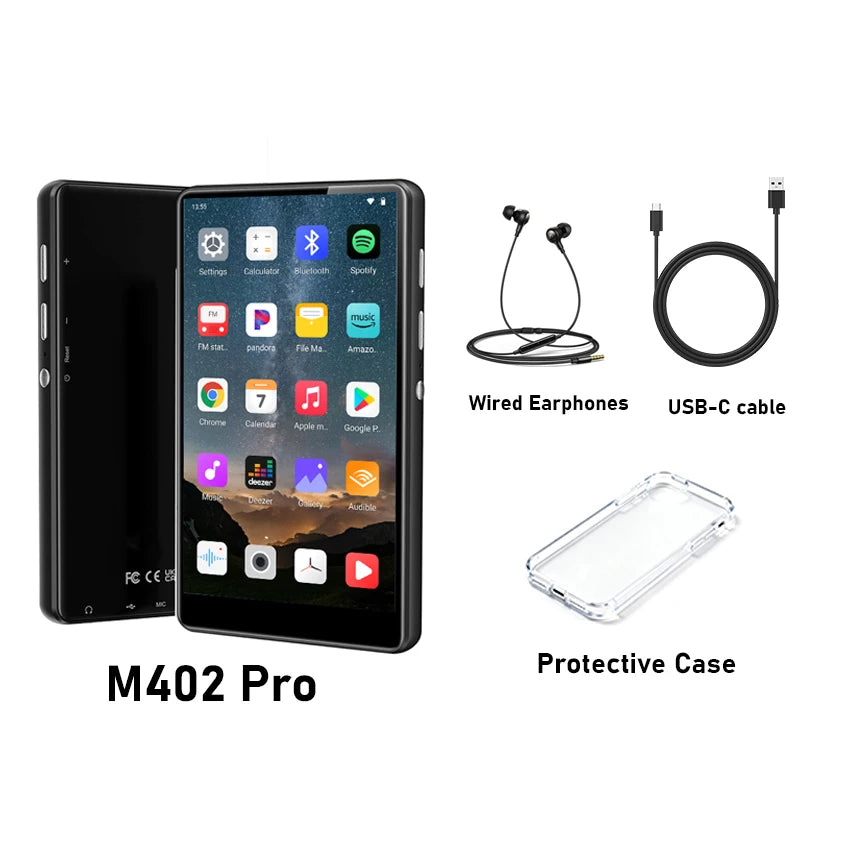 80GB MP3 Player with Bluetooth & WiFi - 4.0-Inch Touchscreen Android Music Player with Spotify, Audible & Pandora