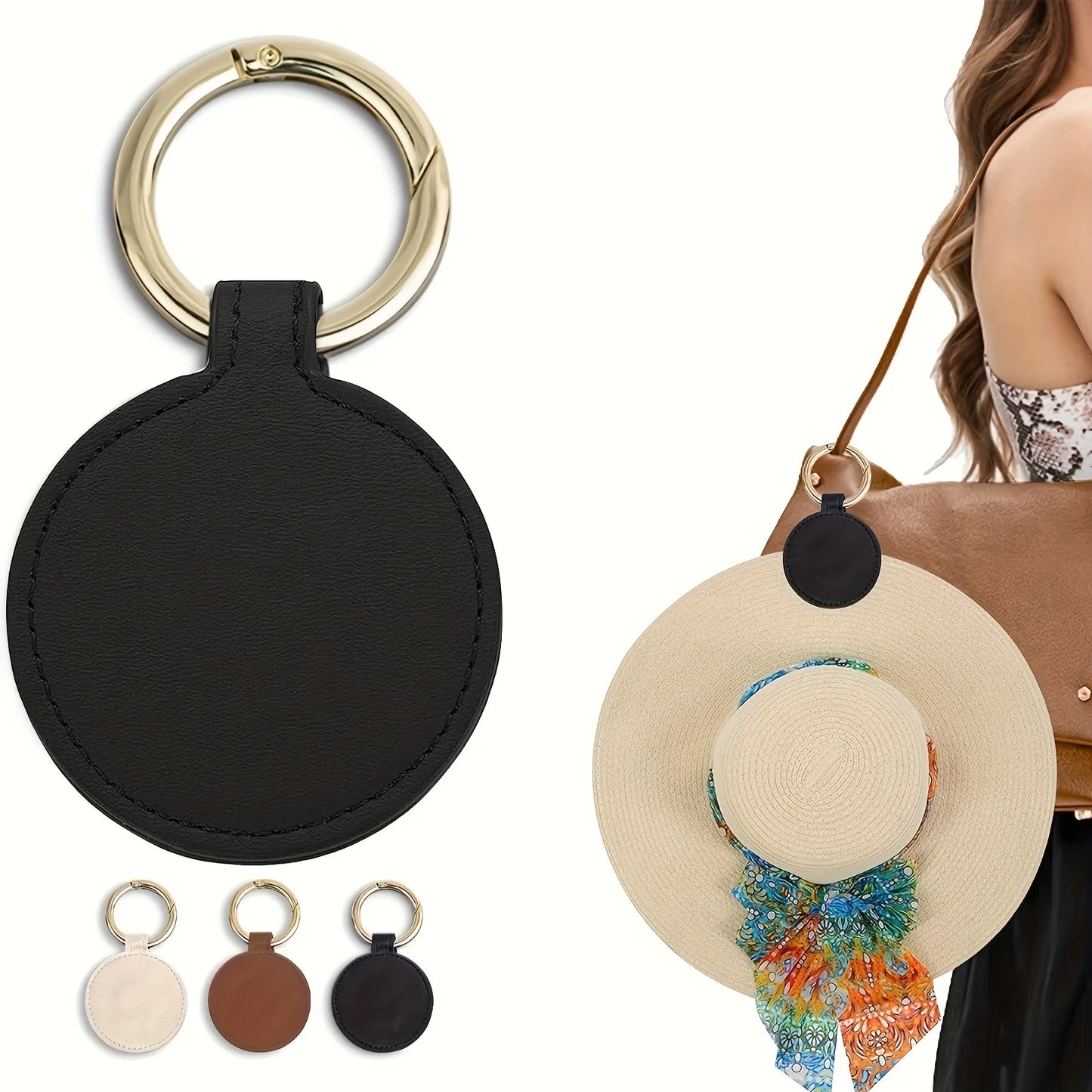 Magnetic PU Leather Hat Clip Holder for Bags, Backpacks & Luggage – Travel Hat Keeper Accessory Clip Organizer