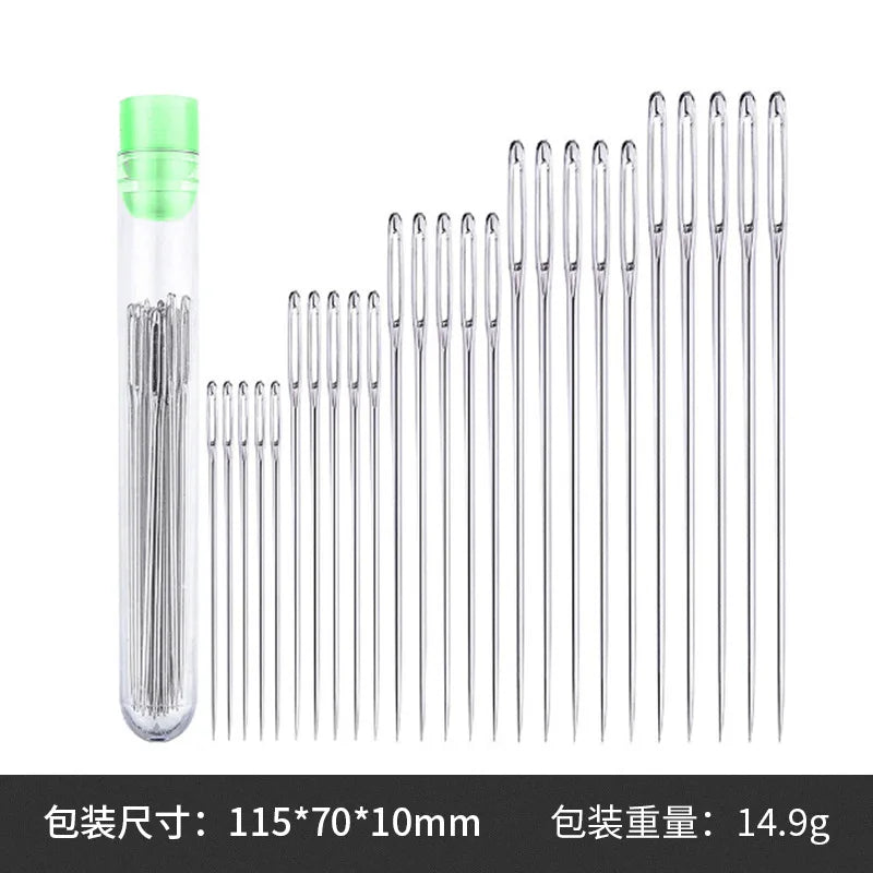Large Eye Sewing Needles Set β Stainless Steel Hand Stitching & Leather Craft Needles for Knitting, Embroidery & DIY Sewing Tools