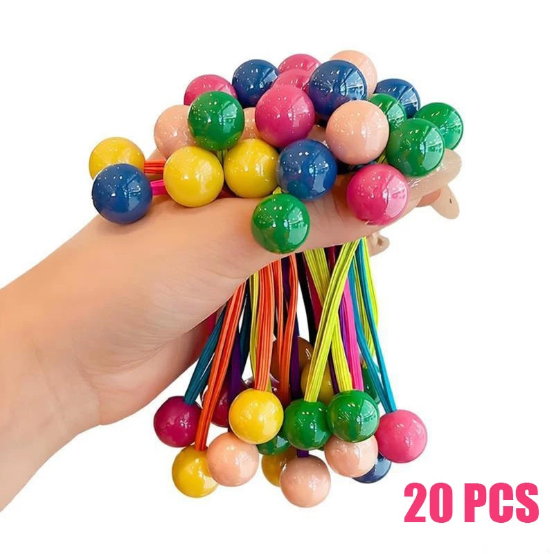 Candy Color Beaded Hair Ties for Girls - Cute Princess Elastic Ponytail Holders for Kids, Babies, and Colorful Everyday Hairstyles