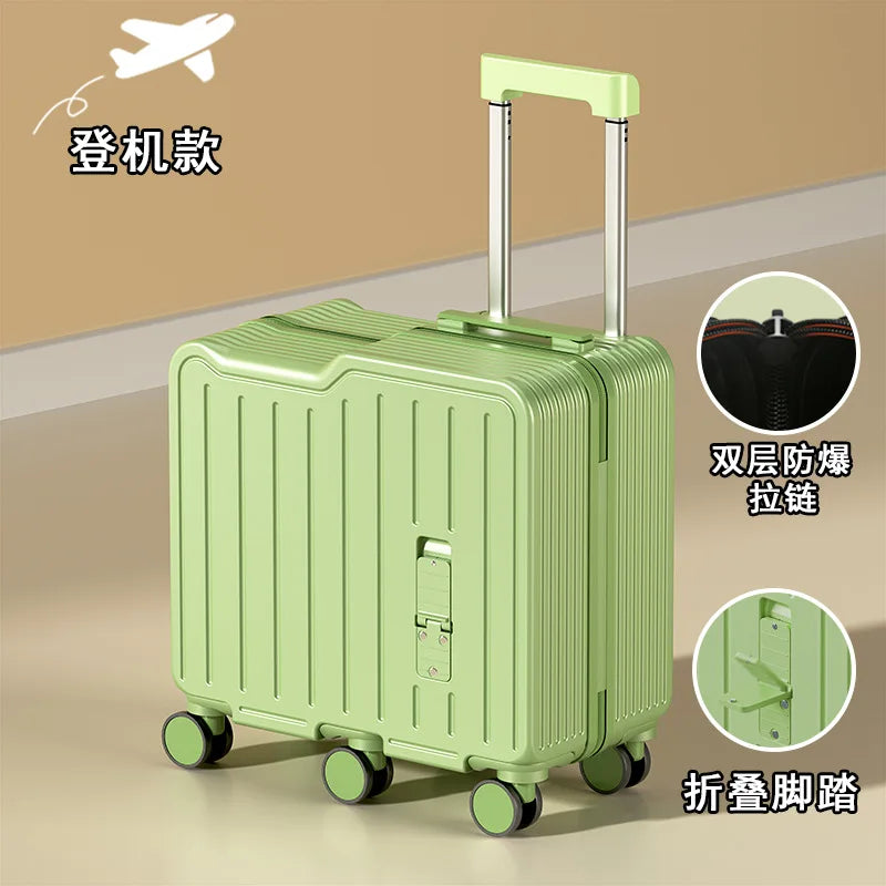 2024 Kids Ride-On Luggage with Foot Pedal – 20-Inch Mini Travel Suitcase with 6 Wheels, Folding Design for Children