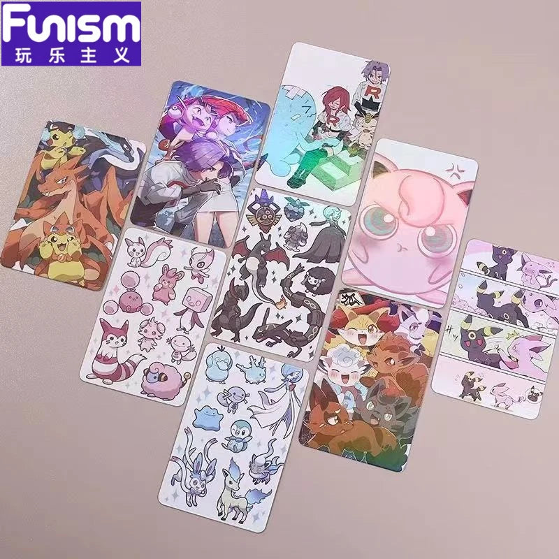 FUNISM Pikachu Anime Laser Cards — 50-Pack Collectible Trading Cards