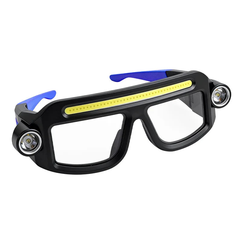 Rechargeable COB LED Glasses Headlight - USB-C Waterproof Adjustable Work Light for Car Repair