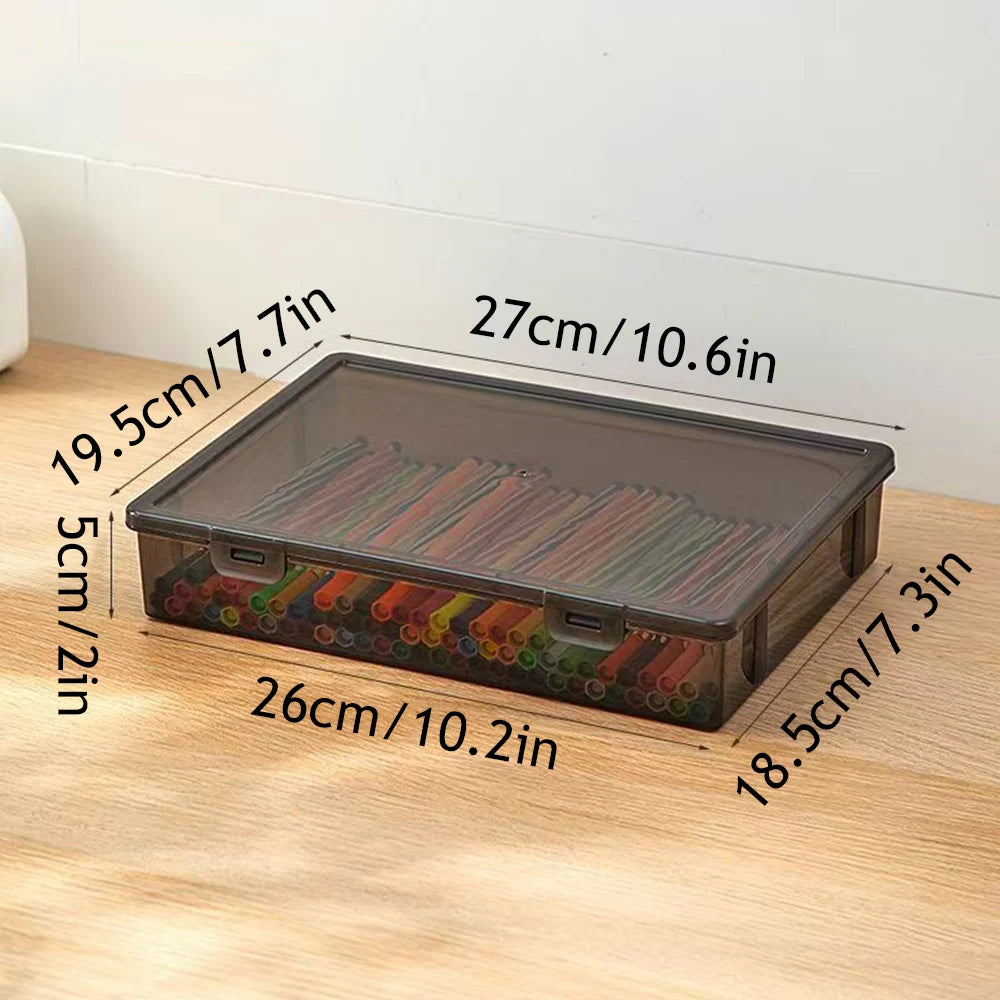 Plastic Document Organizer – Clear Square Desktop Storage Box for Papers and Files