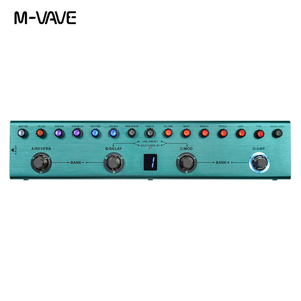 M-VAVE Tank-G Guitar Multi-Effects Pedal – Rechargeable with 36 Presets, 9 Preamp Slots, 8 IR Cab Slots & Modulation/Delay/Reverb Effects