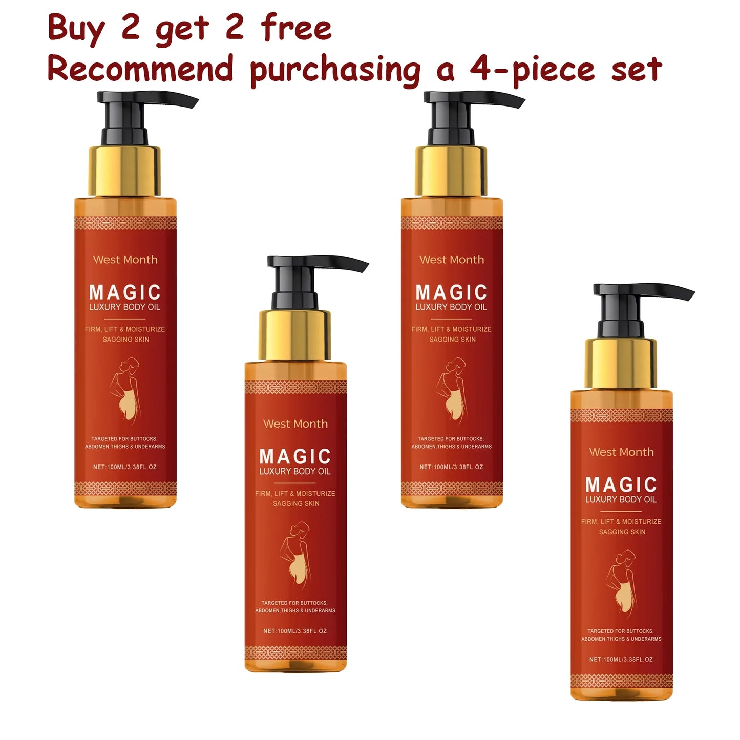 West Montr Body Tightening Oil - Daily Moisturizing Skin Care Formula for Nourishing, Softening & Hydrating Skin