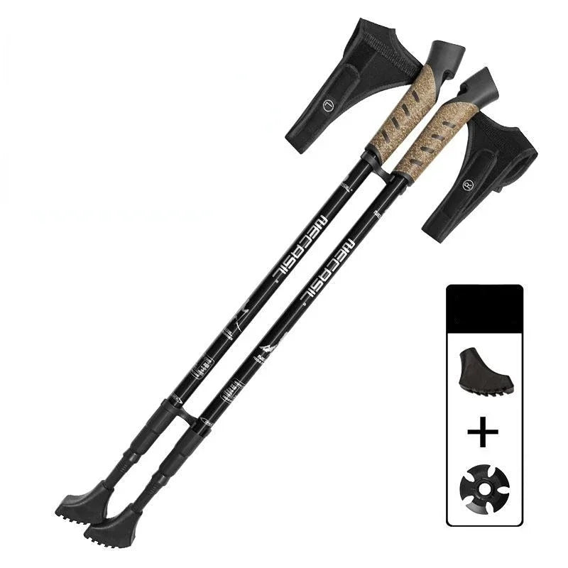 2PCS Nordic Walking Poles β Telescopic 7075 Aluminum Trekking Sticks for Hiking & Senderismo