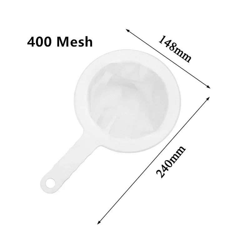 Fine Mesh Strainer Spoon β Nylon Coffee, Milk, Soy & Yogurt Filter, 100β400 Mesh Kitchen Sieve & Dining Gadget Tool