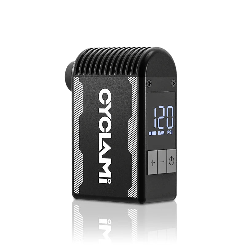 CYCLAMI Mini Portable Bicycle Pump - Rechargeable Air Inflator 120PSI for MTB and Road Bike Schrader/Presta Tires, Bike Accessories A2S