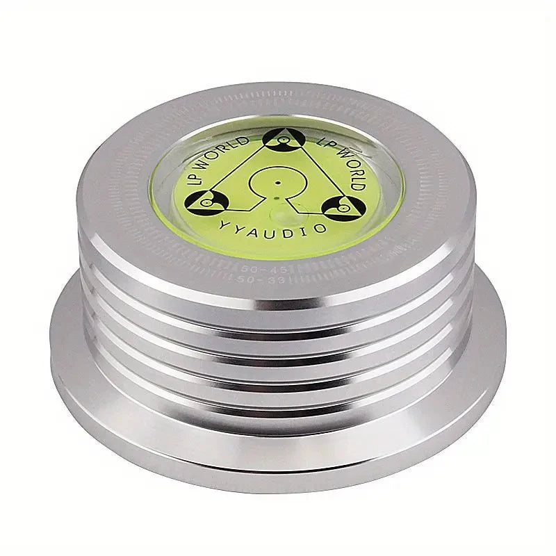 YYAUDIO Universal 50Hz LP Vinyl Record Stabilizer β Aluminum Alloy Turntable Weight Clamp with Level for Music Players