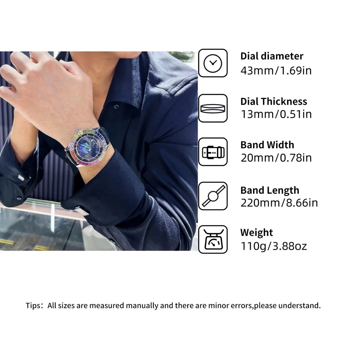 Luxury Sapphire Men's Automatic Mechanical Watch - Water-Resistant Leather Strap Classic Wristwatch for Men
