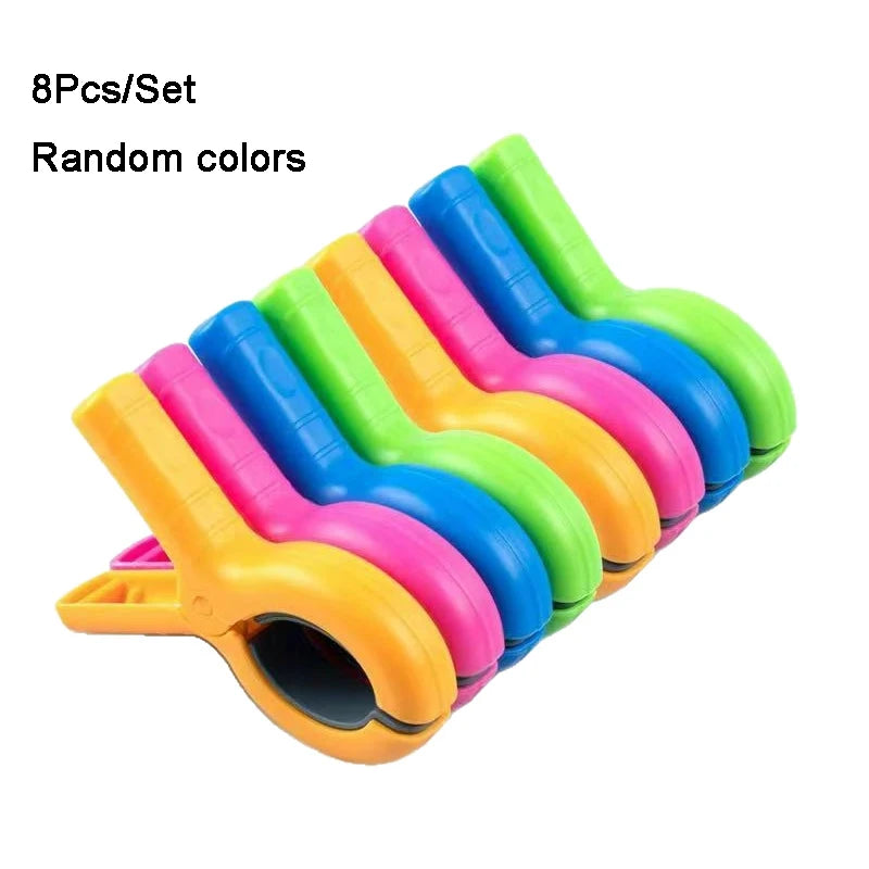 4/8pcs Beach Towel Clips - Heavy Duty Chair Towel Holders & Strong Clothes Pins for Pool, Cruise & Outdoor Use