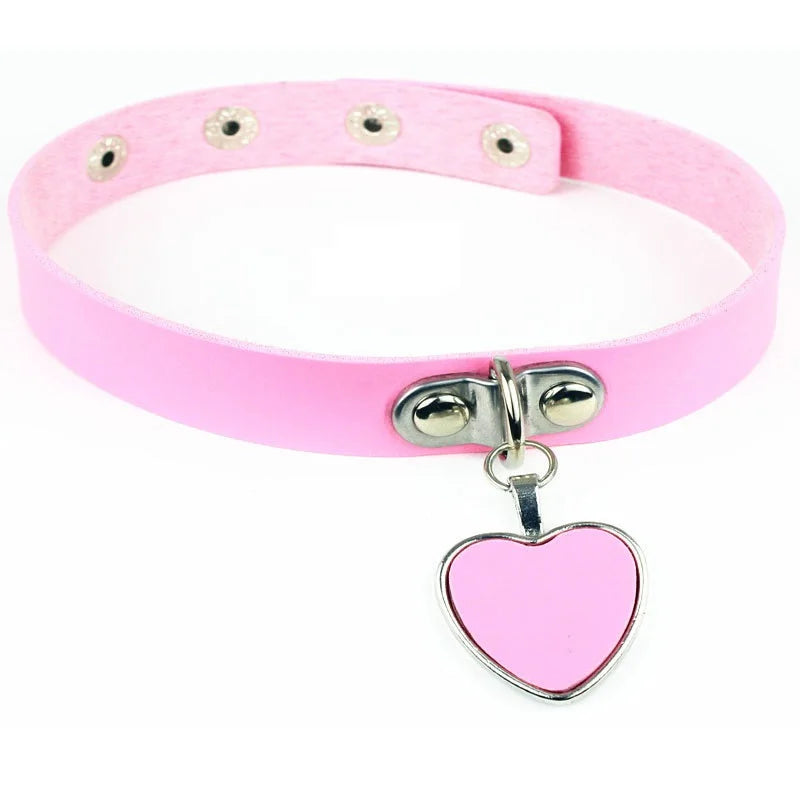 PU Leather Gothic Choker Collar Necklace - Punk Rivet Spike Bell Ring Cosplay Jewelry for Parties and Costumes